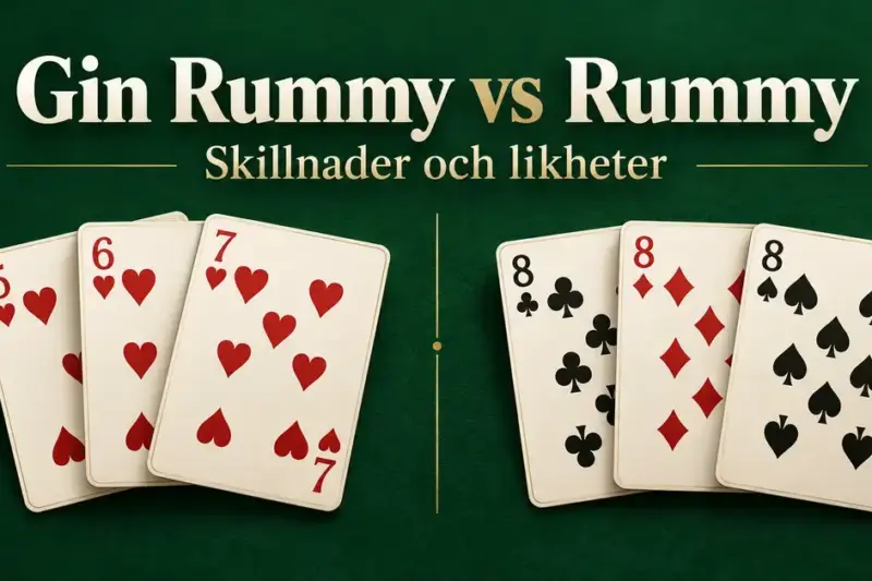 Gin Rummy vs Rummy – skillnader och likheter mellan spelen