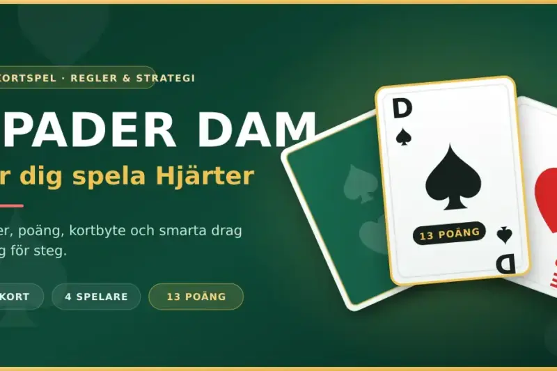 Spader dam kortspel – lär dig spela Hjärter steg för steg